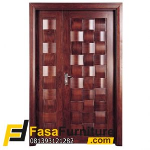 Pintu Rumah Minimalis Kayu Jati Motif Ketupat