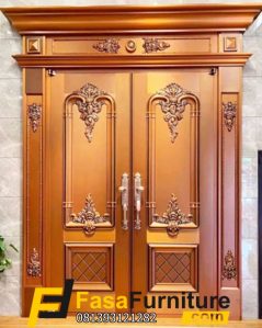 Pintu Utama Klasik Rumah DPR Double Ukiran