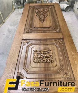 Serat Daun Pintu Kayu Jati Tua Model Klasik