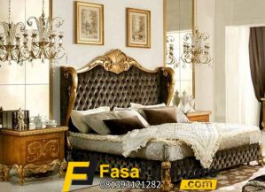 Tempat Tidur Ukir Gold Mewah Jok Sofa