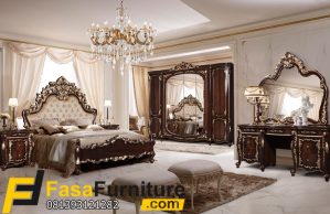 1 Set Tempat Tidur Mewah Kayu Jati Ukiran Jepara