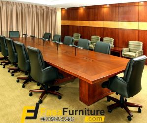 Meja Meeting Kantor Minimalis Kayu Jati Tua