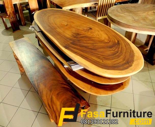 Set Meja Kayu Trembesi Ukuran Jumbo