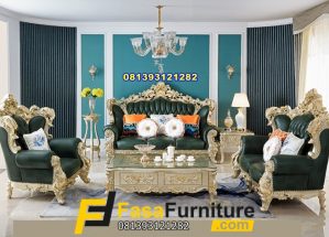 Pengrajin Kursi Tamu Sofa Model Ukiran Gold