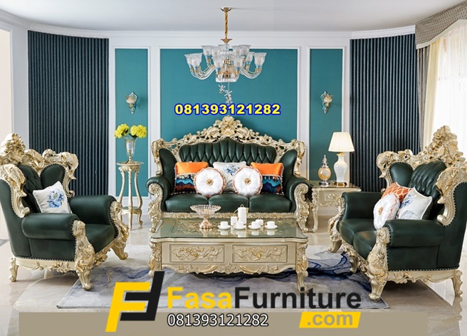 Pengrajin Kursi Tamu Sofa Model Ukiran Gold