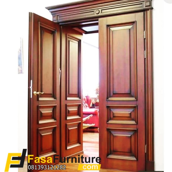 2 Set Pintu Doube Minimalis Kupu Tarung Jati