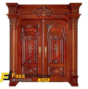 Kusen Pintu Utama Ukir Kupu Tarung Mewah