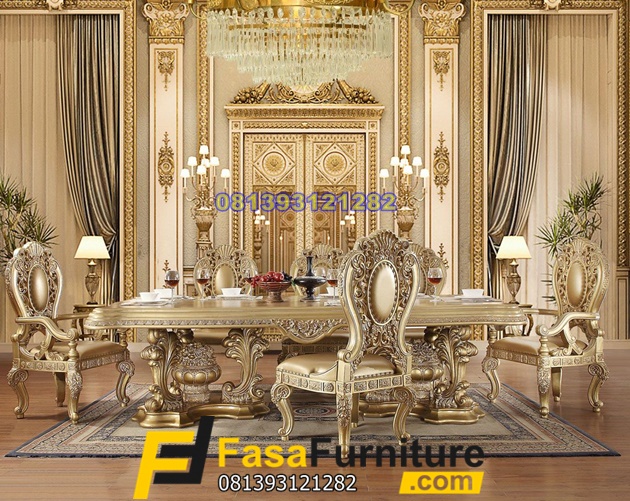 Set Meja Makan Sultan Ukiran Mewah