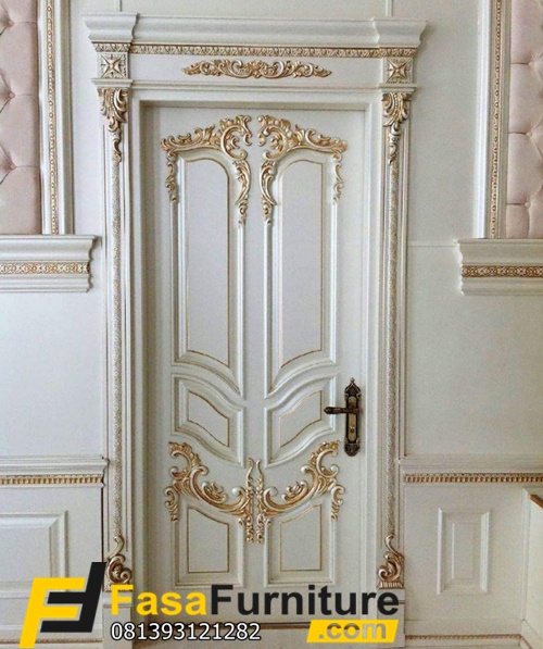 Pintu Kamar Modern Ukiran Gold Cantik