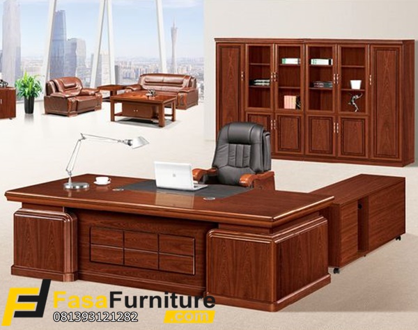 Meja kantor Modern Dari Kayu Jati