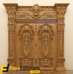 Model Pintu Utama Mewah Ukiran Timbul Klasik