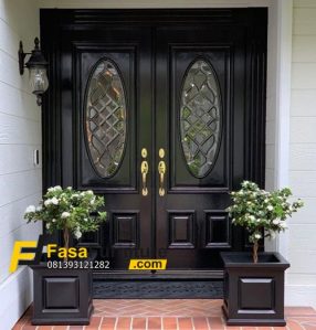 Pintu Rumah Utama Kaca Patri Terbaru