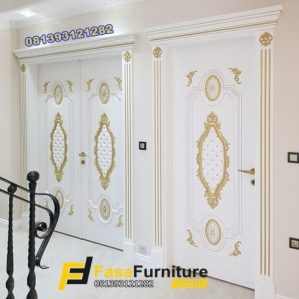 Model Pintu Rumah Mewah Ukiran Gold Klasik Terbaru
