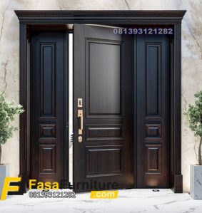 Model Pintu Utama 1 Daun Mewah Asli Jati