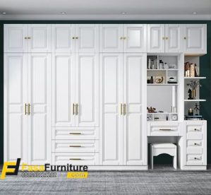 Lemari Pakaian 6 Pintu + Meja Rias Samping Model Terbaru