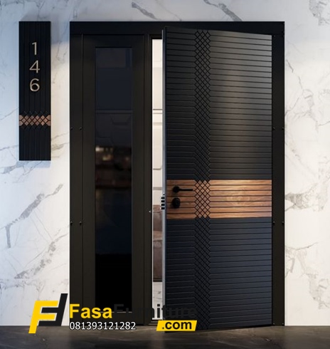 Model Pintu Utama Minimalis 1 Pintu Profilan CNC Terbaru