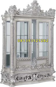 Jual Lemari Hias Ruang Tamu Terbaru Kayu Jati