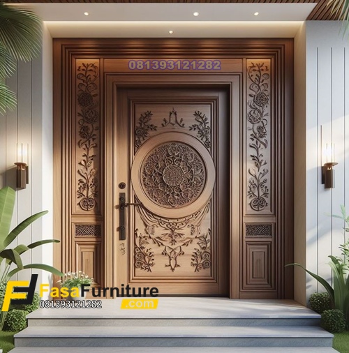 Pintu Depan Rumah 1 Pintu Model Ukiran