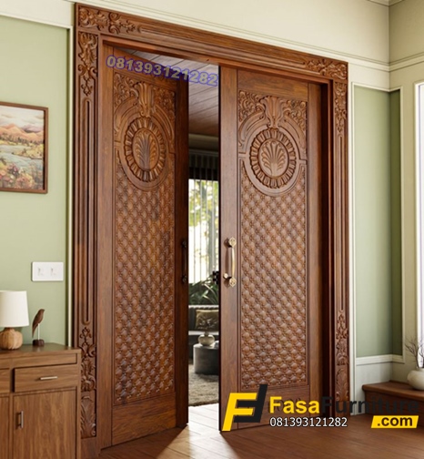 Pintu Rumah 2 Pintu Ukir Terbaru