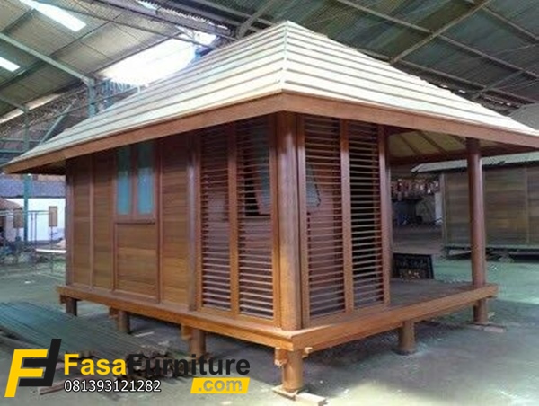 Gazebo Rumah Kayu 1 Kamar Terpopuler