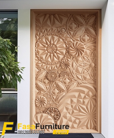Pintu Rumah Mewah Ukiran Batik Modern