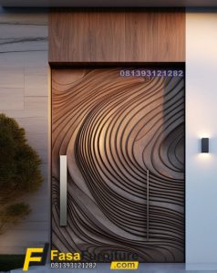 Pintu Depan Rumah Mewah Ukiran Serat Kayu Jati