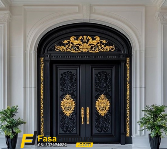 Model Pintu Rumah Mewah Ukir 2 Pintu Elegan