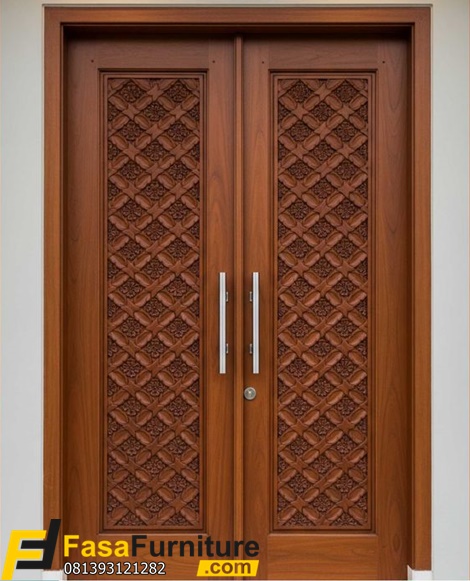 Pintu Rumah Sultan Mewah Ukiran Bunga Cantik