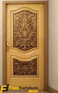Pintu Kamar Tidur Mewah Ukiran Luar Dalam Modern