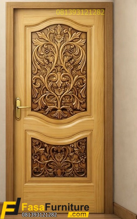 Pintu Kamar Tidur Mewah Ukiran Luar Dalam Modern