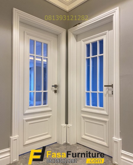 Model Pintu Kamar Kaca Minimalis Putih Mewah