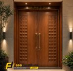 Pintu Depan Minimalis Kotak Setengah Daun Modern
